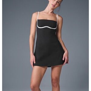 ALO Yoga Black Chemise with White Accents